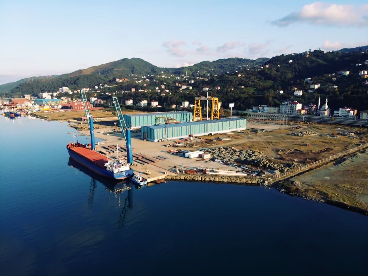 Aerial view of Trabzon Shipyard quay